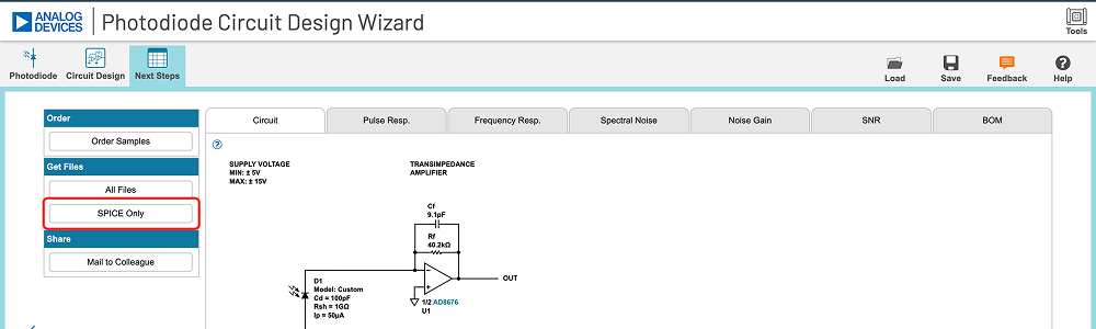 Analog Photodiode Wizard