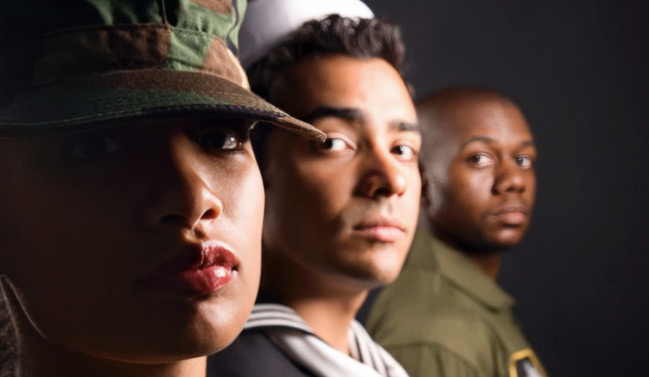 Group of soldiers looking at the camera