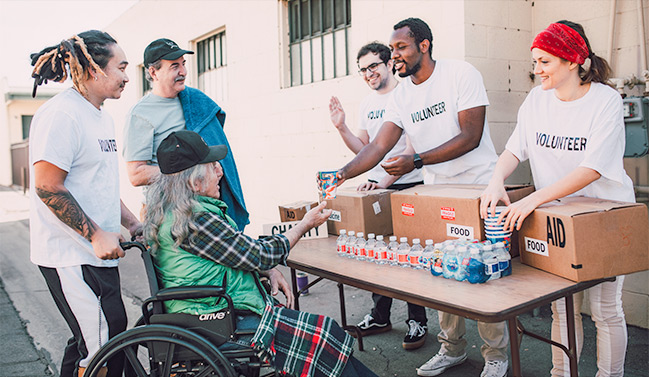 Volunteers on a community event