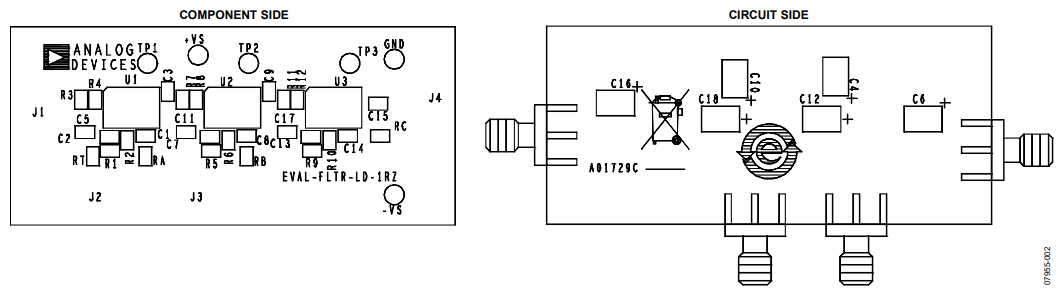 Figure 2. Active Filter Evaluation Board Assembly Drawing.