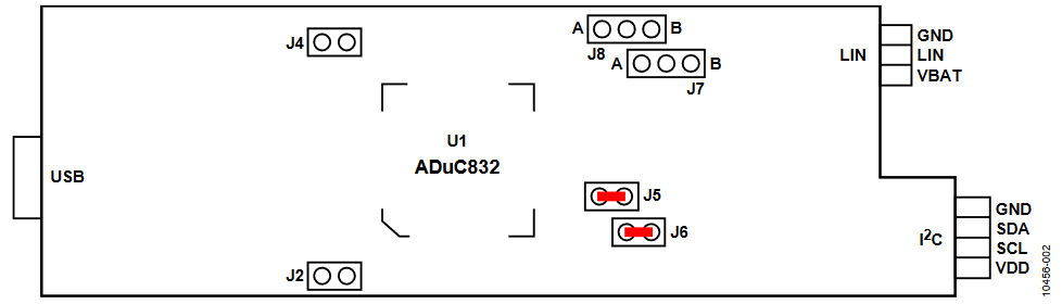 Figure 2. LIN Downloader Jumper Configuration.