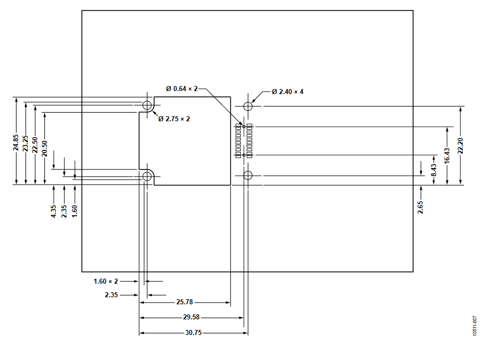 Figure 8. Connector-Down, Continuous PCB Mechanical Design.
