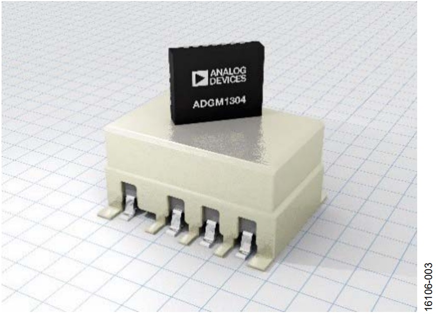 図 3. ADGM1304、5 mm × 4 mm × 0.95 mm LFCSP パッケージ、標準的な RF EMR と比較