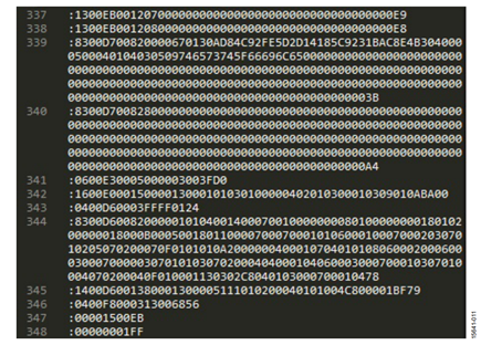 Figure 12. Sample .hex File.