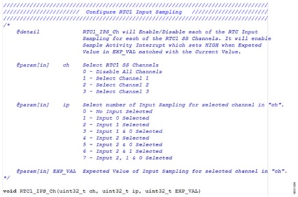 Figure 8. Source Code to Configure RTC1 Input Sampling.