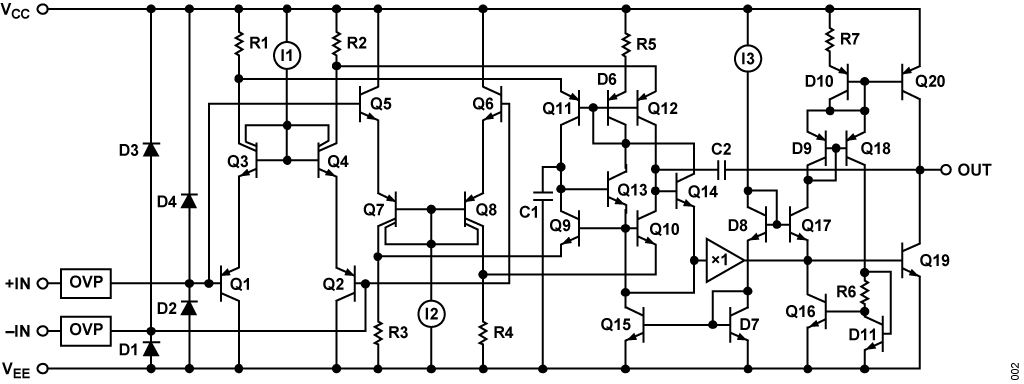 図2. ADA4096-2 の簡略回路図