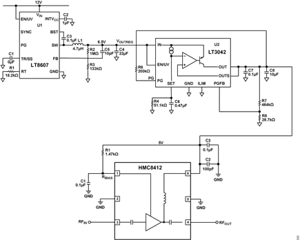 Figure 20. Generic Power Management Circuit for Single Positive Supply LNA with Resistor Programmable Bias Control