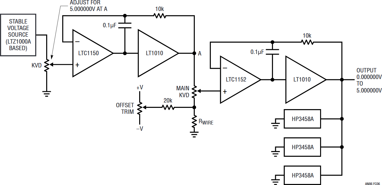 図C6.サブppmの直線性を備えた電圧源(簡略図)