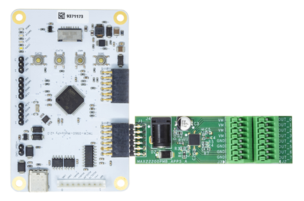 Figure 2. TMCM-0960-MotionPy V2.1 and MAX22200PMB#.