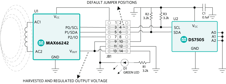 The schematic of the MAX66242KIT board