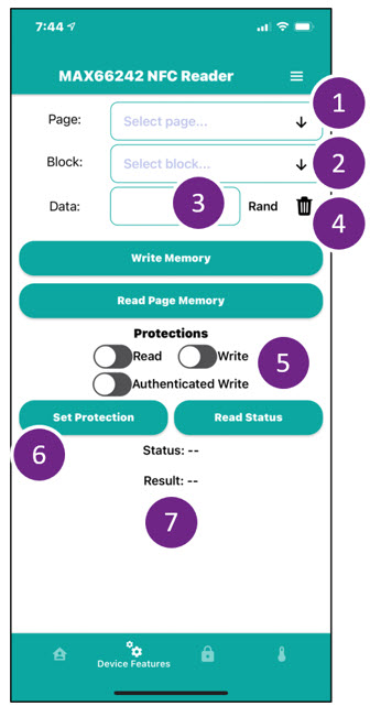 Device features view.