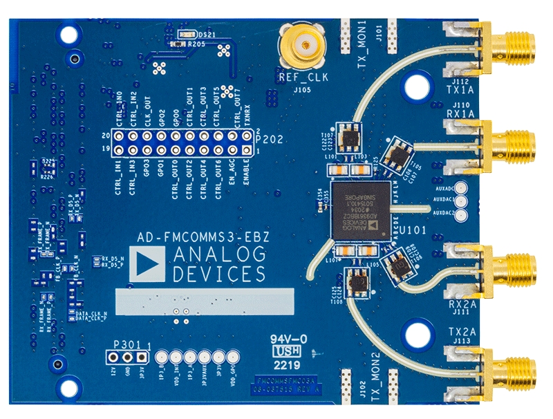 AD-FMCOMMS3-EBZ Evaluation Board - Bottom View