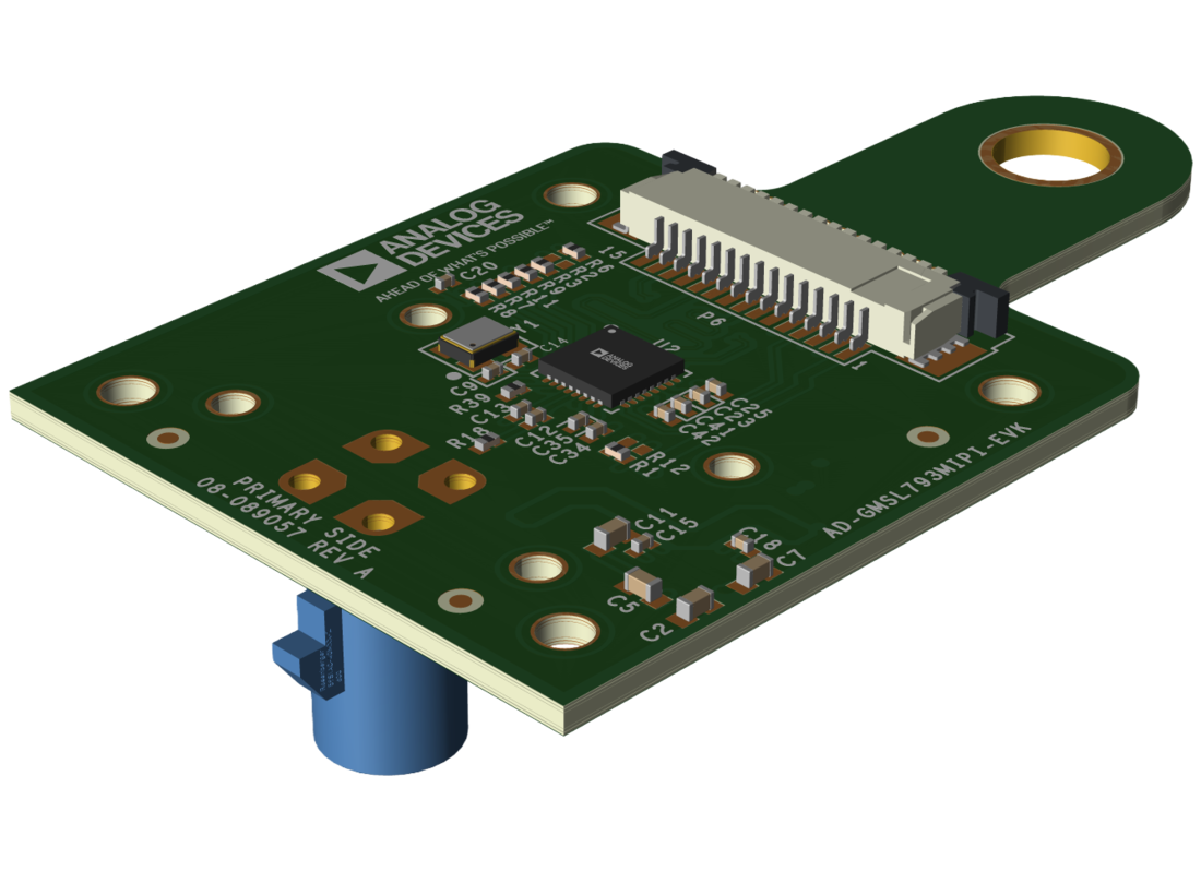 AD-GMSL793MIPI-EVK Evaluation Board Angle View
