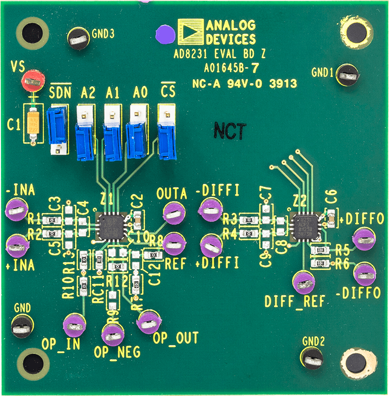 AD8231 evaluation board (top)