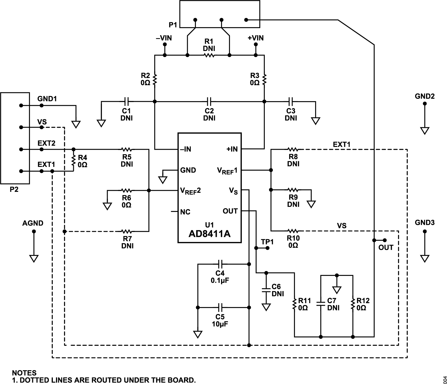 AD8411ARM-EVALZ Schematic