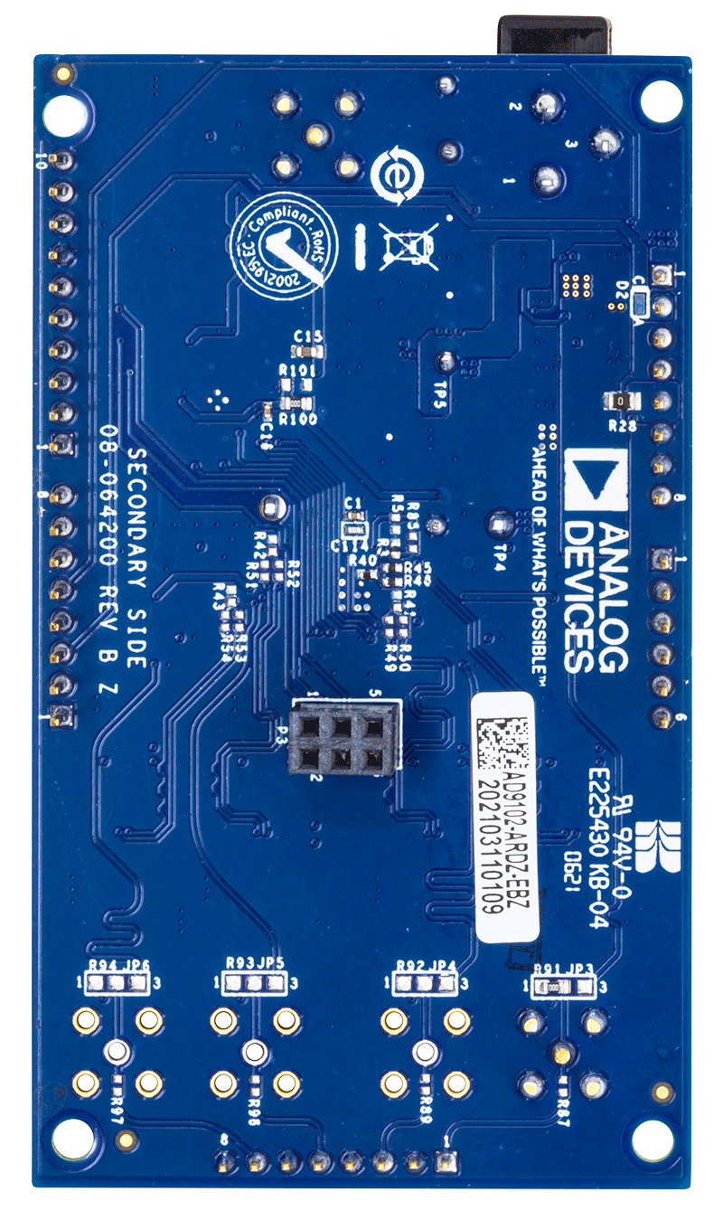 AD9102-ARDZ-EBZ Evaluation Board - Bottom View