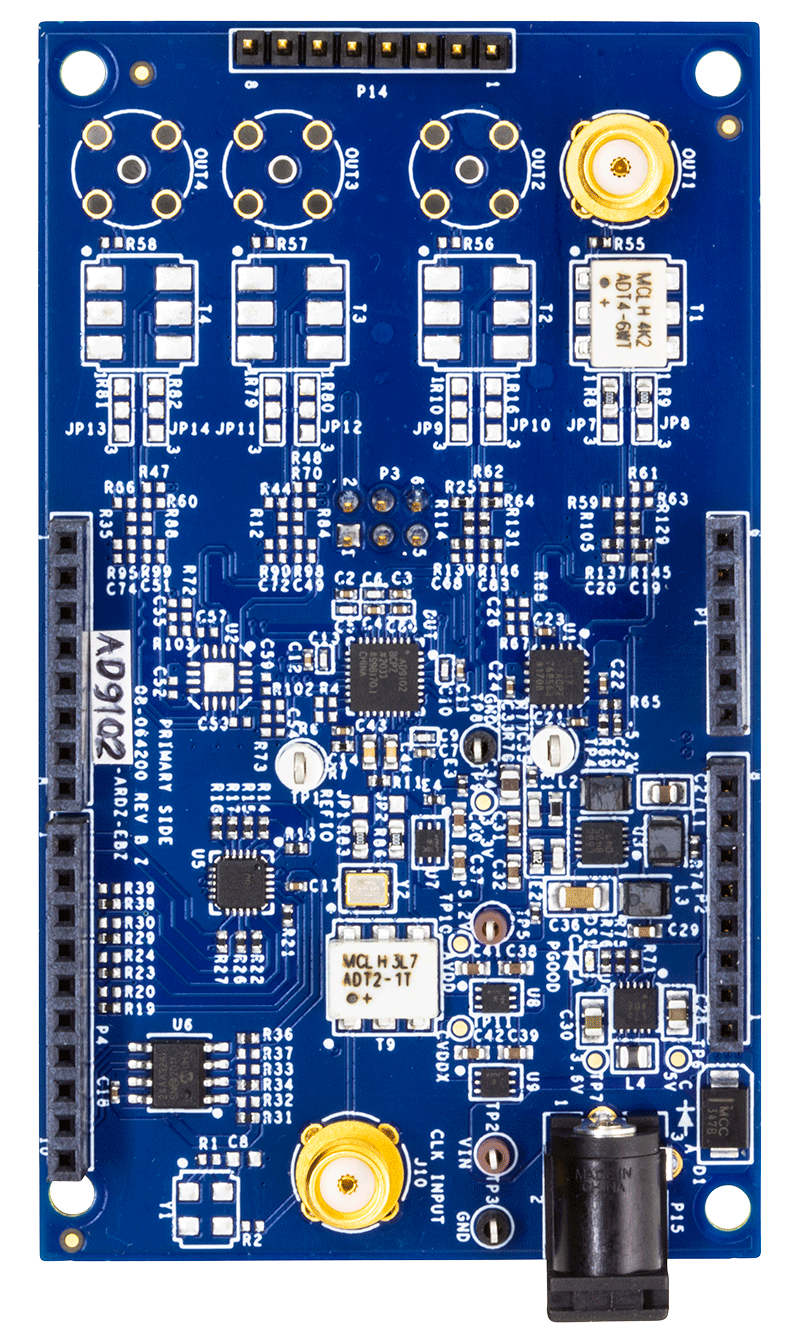 AD9102-ARDZ-EBZ Evaluation Board - Top View
