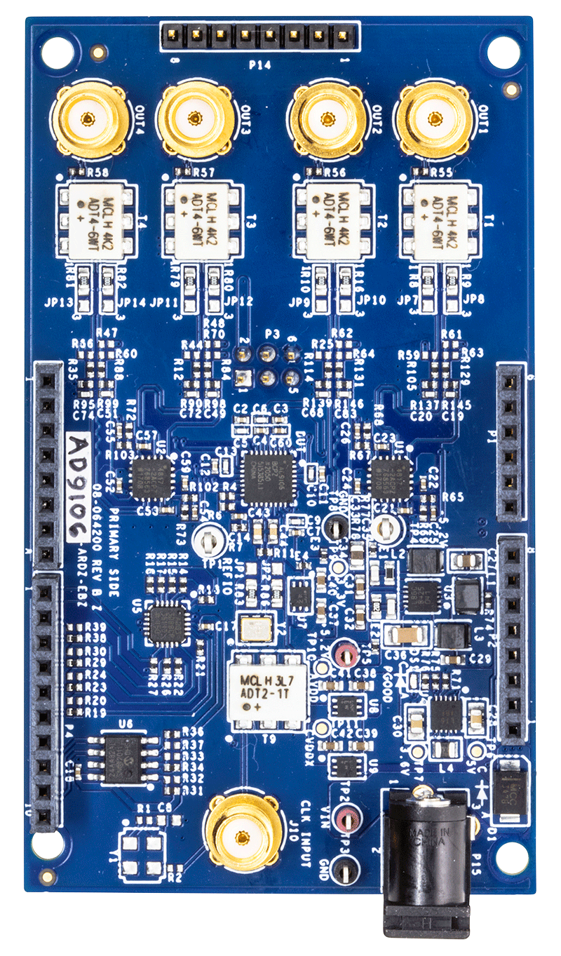 AD9106-ARDZ-EBZ Evaluation Board - Top View