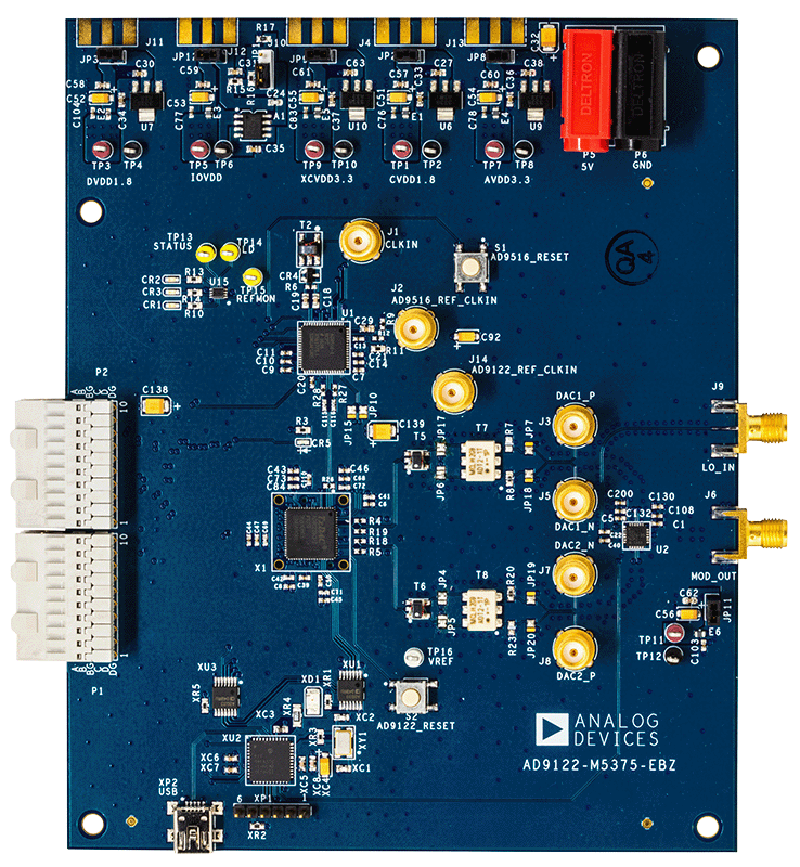 AD9122-M5375-EBZ Evaluation Board - Top View