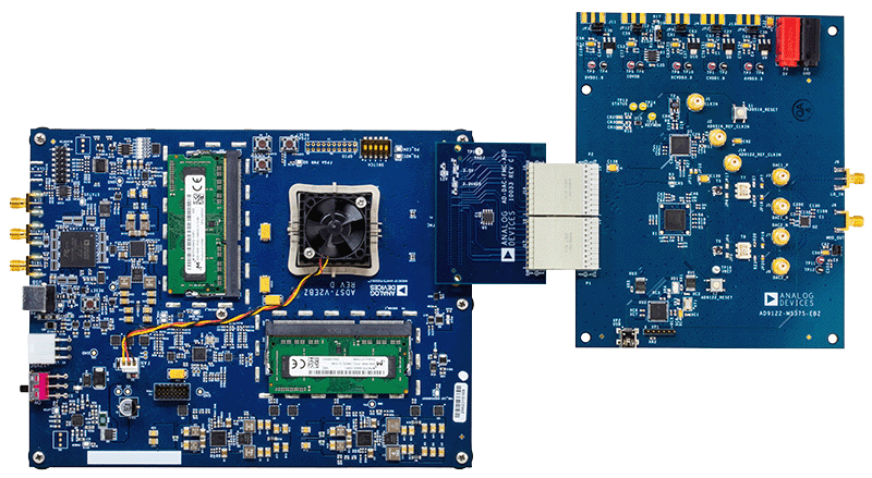 AD9122-M5375-EBZ Kit with ADS7-V2EBZ - Top View