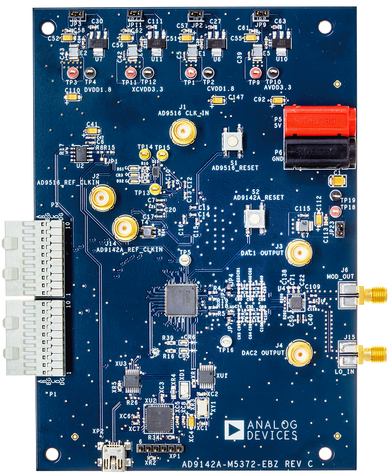 AD9142A-M5372-EBZ Evaluation Board - Top View