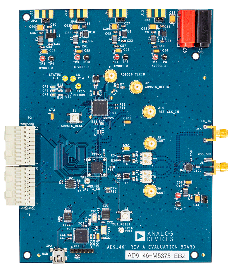 AD9146-M5375-EBZ Evaluation Board - Top View