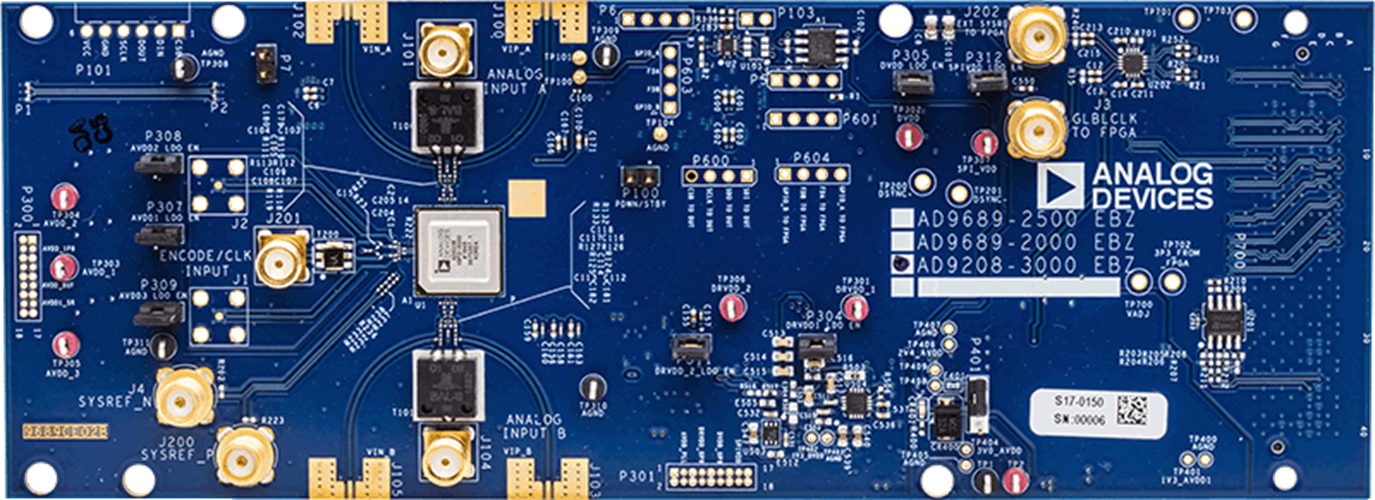 AD9208-3000 Evaluation Board - Top View