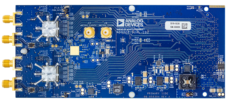 AD9208-DUAL Evaluation Board - Top View