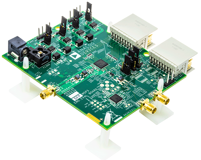 Dual 10-16 bit 20-125MSPS ADC Evaluation Board - Angle View