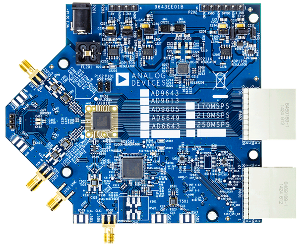 AD9643-250EBZ Evaluation Board - Top View