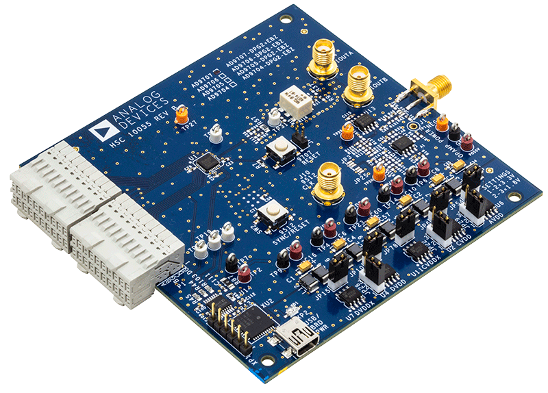 AD970x Evaluation Board - Angle View