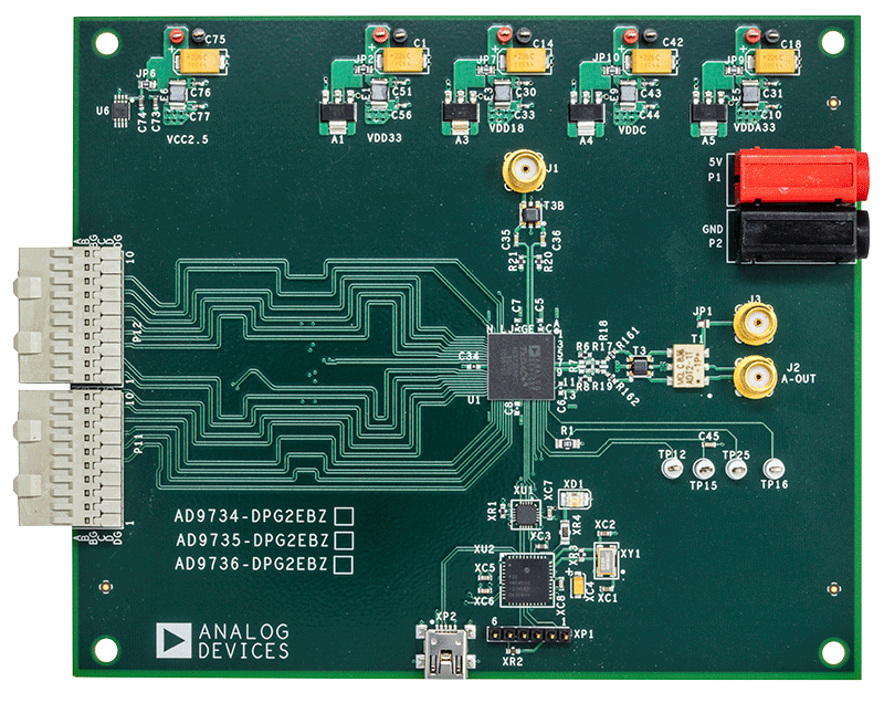 AD9736-DPG2-EBZ Evaluation Board - Top View