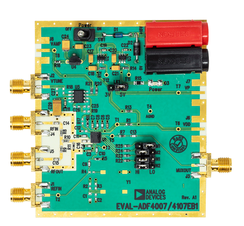 ADF4007 Evaluation Board - Top View