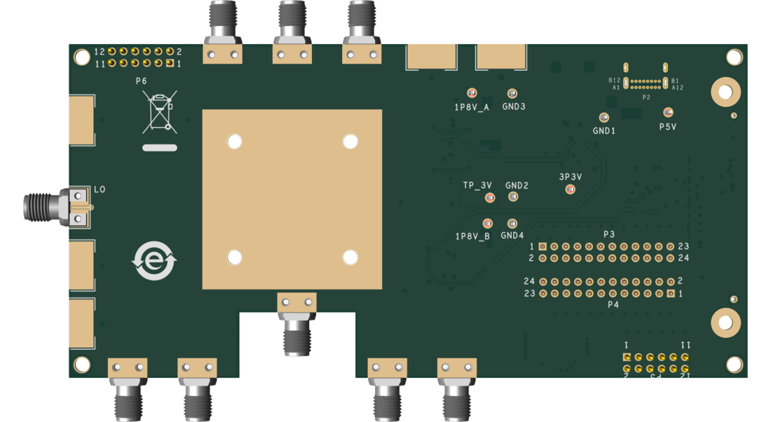 EVAL-ADMV1355 Evaluation Board Bottom View