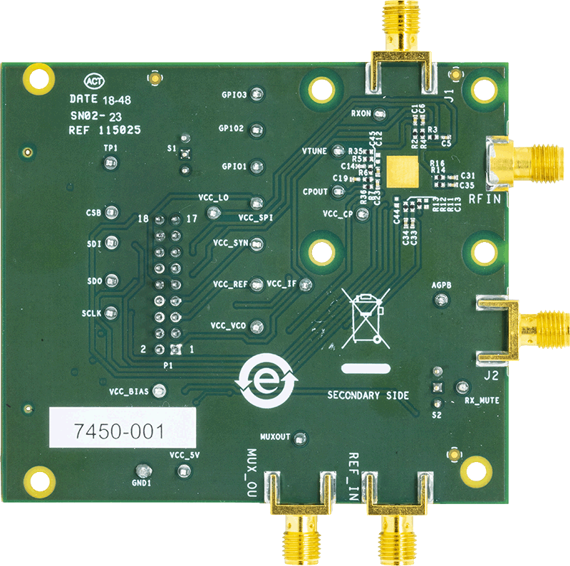 EVAL-ADMV4640 Evaluation Board - Bottom View