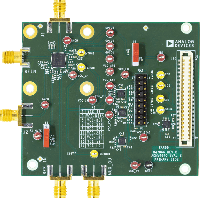 EVAL-ADMV4640 Evaluation Board - Top View