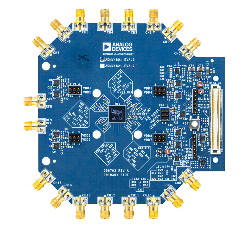 ADMV4801-Evaluation Board Top Image