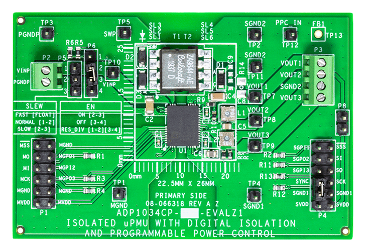 ADP1034CP-1-EVALZ Evaluation Board - Top View