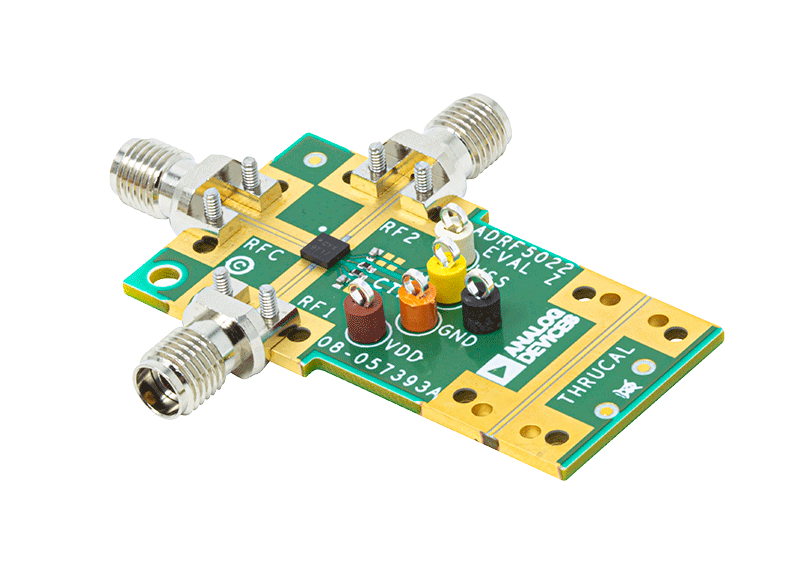 ADRF5020/ADRF5021/ADRF5026/ADRF5027 Evaluation Board - Angle View