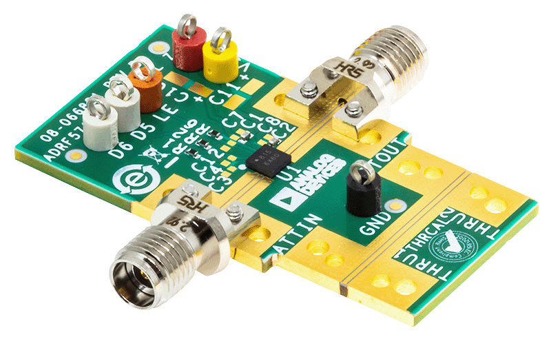 ADRF5716/ADRF5717 Evaluation Board Photo - Angle View