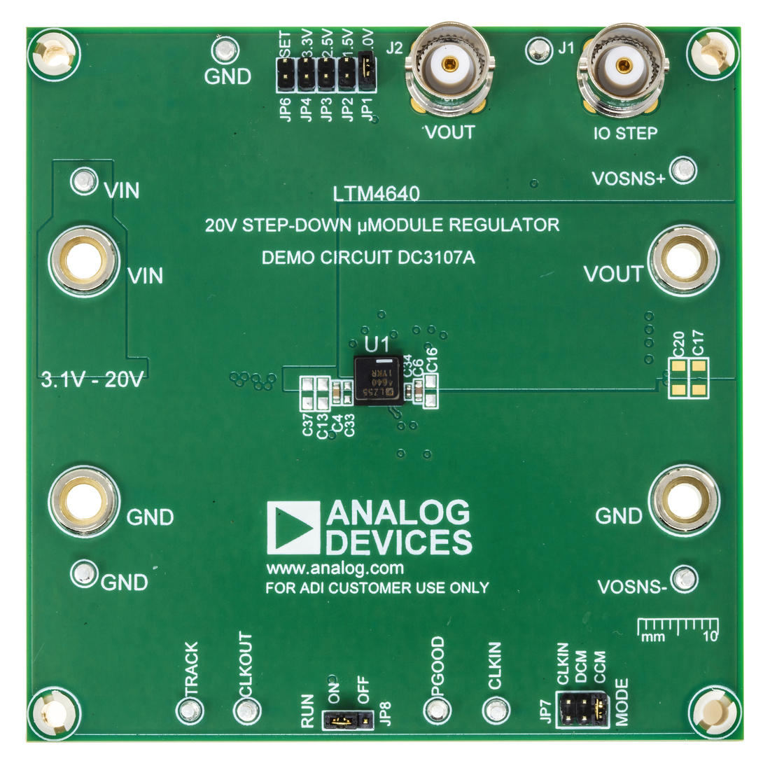DC3107A Evaluation Board Photo Top View