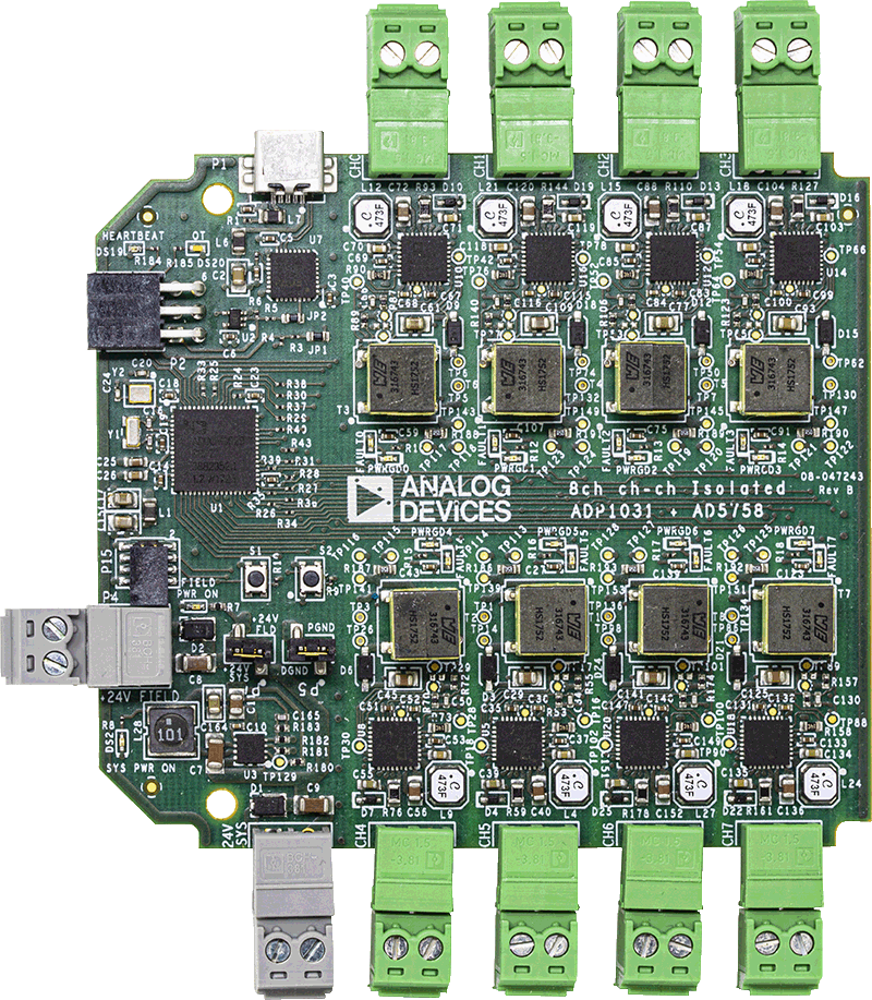 DEMO-AD5758-AO8Z - AD5758 + ADP1031 Eight Channel Analog Output Module - Demonstration Platform