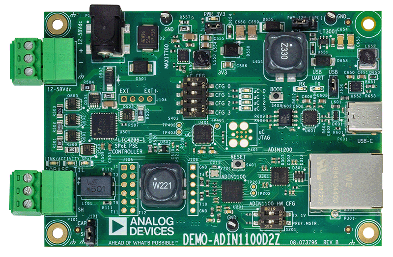 DEMO-ADIN1100D2Z Board Photo Top View