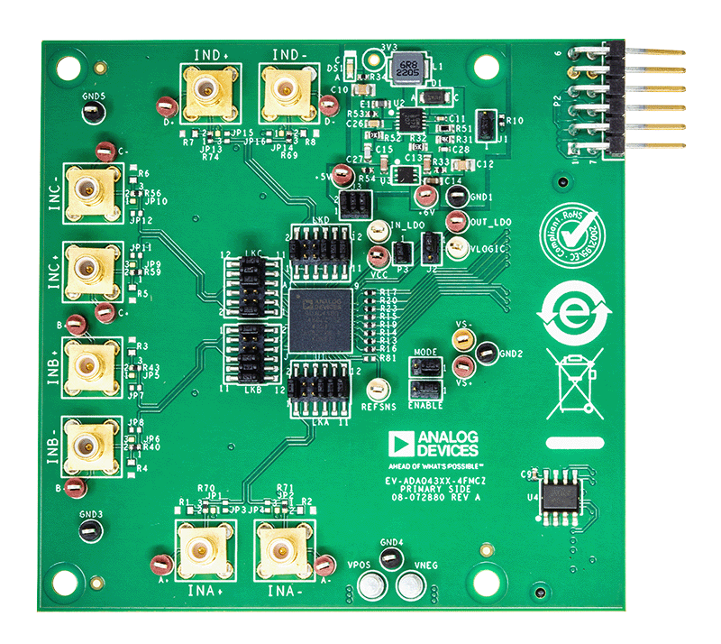 EV-ADAQ4380-4FMCZ Evaluation Board - Top View