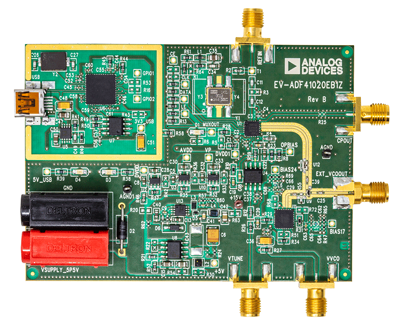 EV-ADF41020EB1Z Evaluation Board - Top View