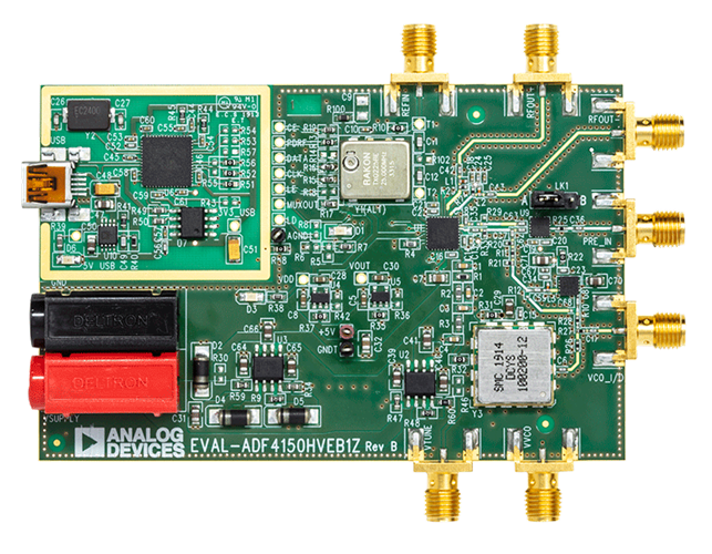 ADF4150HV Evaluation Board - Top View