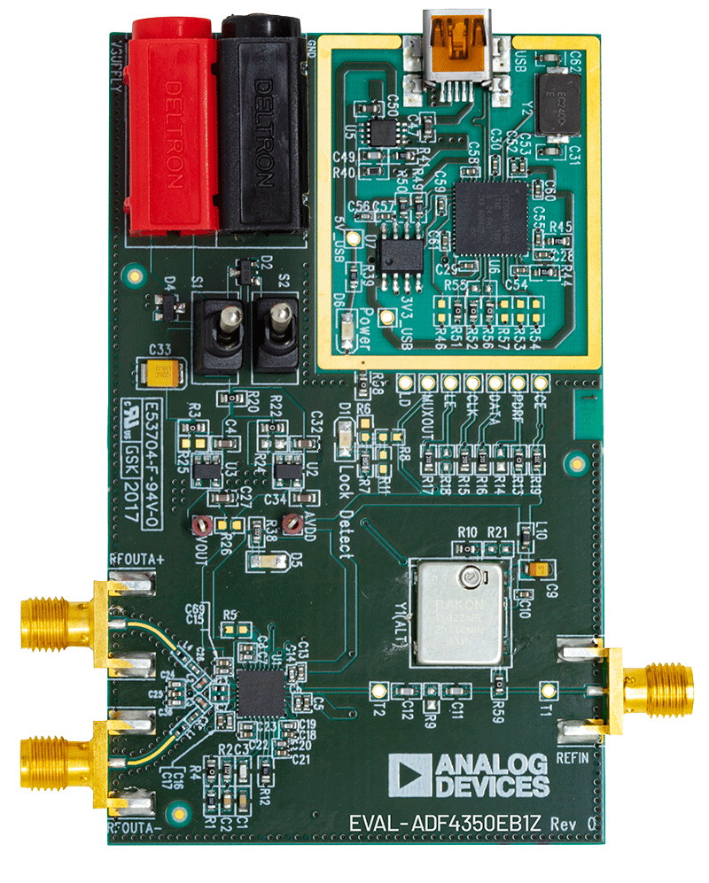 EV-ADF4350EB1Z Evaluation Board - Top View