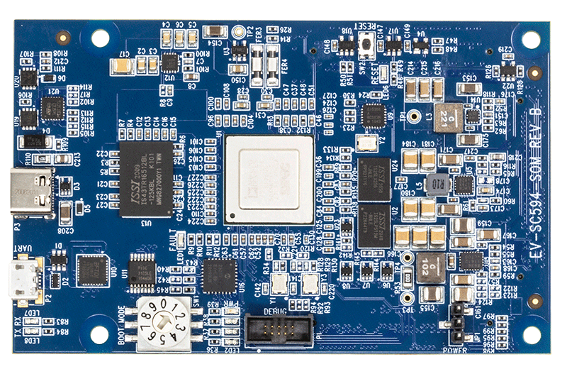 EV-SC594-SOM Evaluation Board - Bottom View