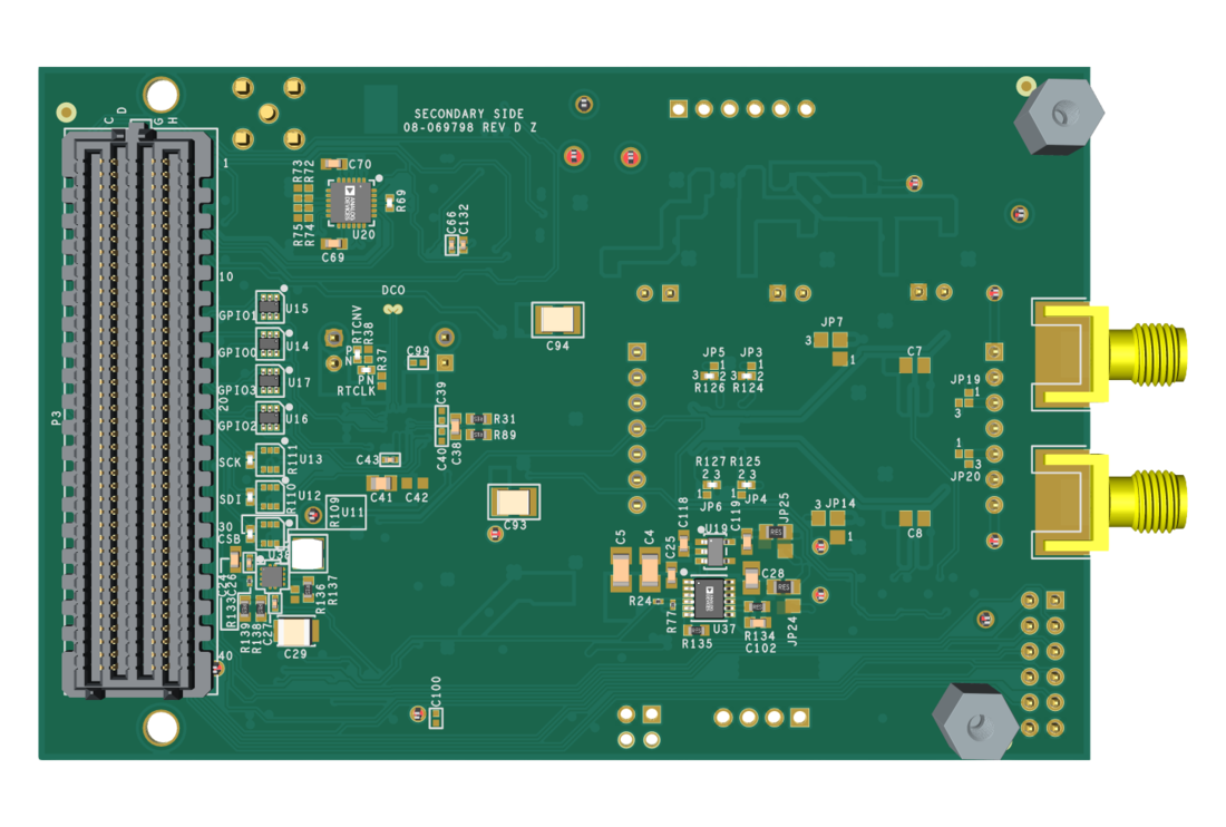 EVAL-AD4083-FMCZ Evaluation Board Bottom View