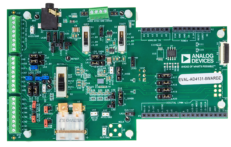 EVAL-AD4131-8WARDZ Evaluation Board - Top View